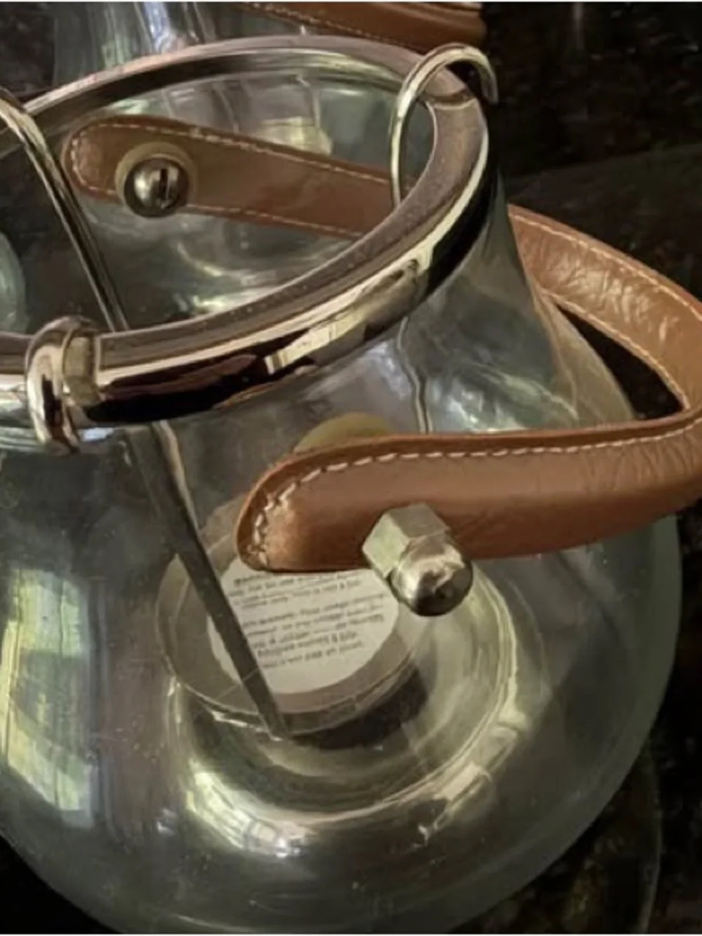 Glass & Leather Petite Hurricane Lanterns | Set of 3